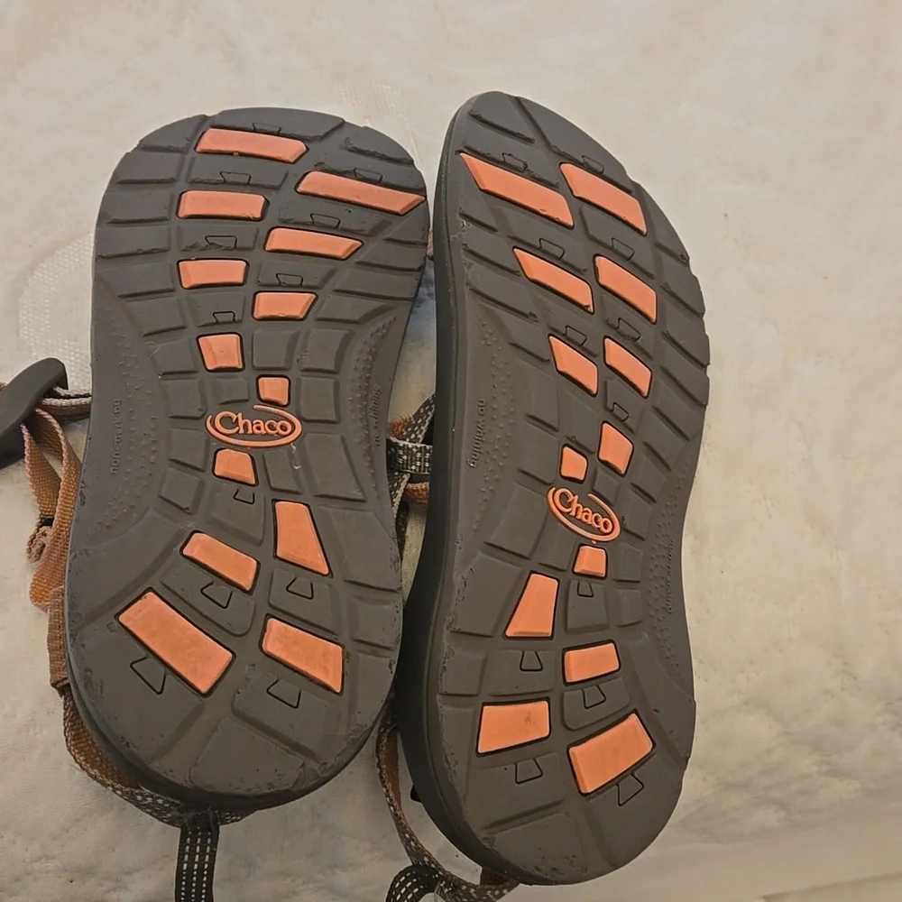 Chaco Kids Orange and Black Strappy Sandals